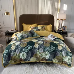 Bedding sets 100 Nature Egyptian Cotton Bohemia Duvet cover Vintage Flowers Bright color Super soft easy care Bed Sheet 221129
