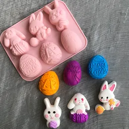 부활절 파티 케이크 페이스트리 도구 토끼 토끼 계란 당근 모양 3D 초콜릿 젤리 푸딩 디저트 곰팡이
