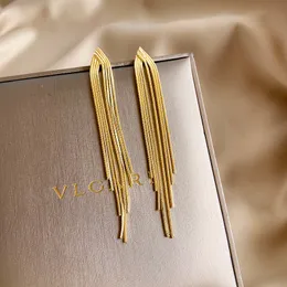 Vintage Gold Tassel Drop ￶rh￤ngen f￶r kvinnor glansiga geometriska ￶rh￤ngen Nya modebr￶llopsmycken