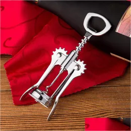 Openers Wine Opener Bottle Stainless Steel Metal Strong Pressure Wing Corkscrew Grape Kitchen Dining Bar Accesssory S 17 J2 Drop Del Dh3Hg