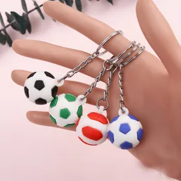 Collectable 3D Soft Rubber S Occer Key Chain Charm Mini Simulation World Cup Soccer Bag Charm Sports Perifera souvenirer