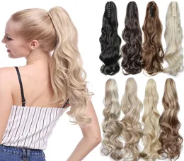 18inch24inch Synthetic Claw on Ponytail hair extension fake ponytail hairpiece for women black brown blonde tail hair extension8805746