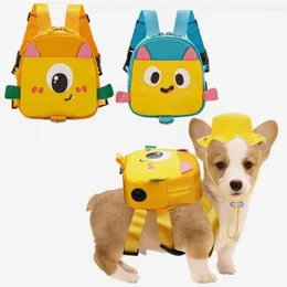Dog Collars Cartoon School Bag For Cats Dogs Adjustable Self Backpack Suit Pets With Chest 35-51 Cm Puppy Kitten Snack Pet Supplies