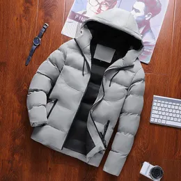 Men's Down Parkas Hooded Puffer Jackets Men Autumn Winter Windbreaker Jackets Men Fashion Clothing Cotton Padded Jacket Mens Coats With Hood 221128