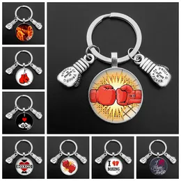 Ny sport I Love Boxing Gloves Key Chain Kicking Pendant DIY KeyChain Present Boxings Lovers Keyring