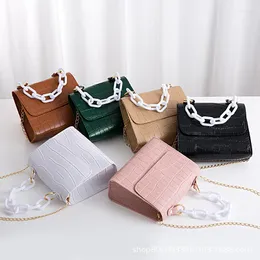Shopping Bags Crocodile Pattern Small Square Bag Female Wholesale Internet Celebrities Thick Chain Handbag Money