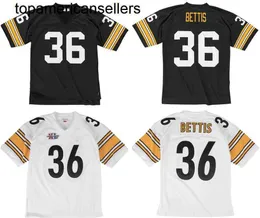 스티치 풋볼 저지 36 Jerome Bettis 1996 레트로 럭비 유니폼 남성 여자 청소년 S-6XL