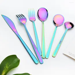 Geschirr Sets 304 Geschirr Koreanischen Stil Edelstahl Besteck Messer Dessert Gabel Löffel Abendessen Besteck Set Besteck