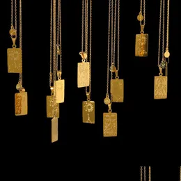 Подвесные ожерелья модные украшения 18K золотая карта таро двойной стороны