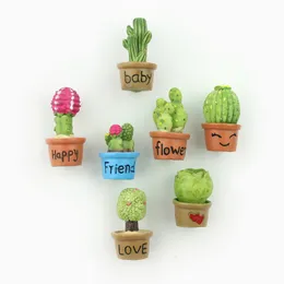 Christmas Decorations 7pcs 1set Creative 3D Cactus fleshy cactus Strong neodymium magnets Fridge refrigerator Home decoration Magnet po Message 221129