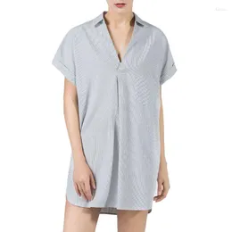 Blusas femininas talvez u tira branca v pescoço turn down colarinho bolso solto camisa blusa feminina manga curta longa senhora do escritório sexy b0382