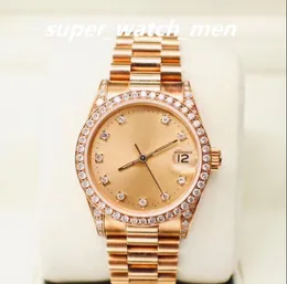 공장 숙녀 시계 날짜 조정 68158 다이아몬드 골드 다이얼 시계 31mm 캘린더 스테인리스 스틸 패션 자동 운동 사파이어 방수 여성 손목 시계