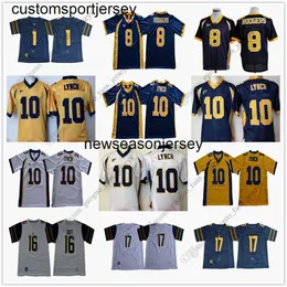 NCAA California Golden Football Jersey 10 Marshawn Lynch 17 Vic Wharton III 16 Jared Goff 1 Melquise Stovall S Size S