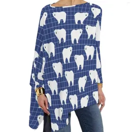 Kvinnors T-skjortor Arktiska djurpl￤det T-shirt Polar Bj￶rntryck Retro l￥ng￤rmad t-shirts Casual Big Size Tee Shirt Kvinnliga m￶nsterkl￤der
