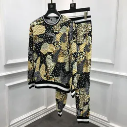 Men's Tracksuits 2022 Autumn 19FW Fashion Brand Sweatshirt Pullover Pant Phois Fairong Long Sleeve Leopard Star Print for Men Suits