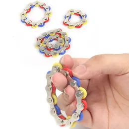 Spinning Top 1pcs Bike Chain Fidget Spinner Bracelet for Autism and ADHD Metal Toy Anti Stress Reliever Desk s 221129