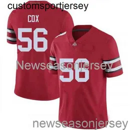 Stitched 2020 56 Aaron Cox Ohio State Buckeyes Red NCAA Football Jersey Personalizzato qualsiasi nome numero XS-5XL 6XL