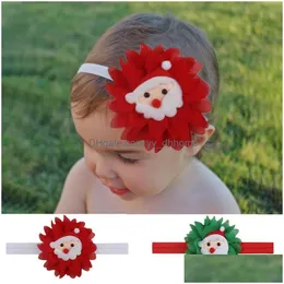 Fasce per capelli Fasce per bambini di Natale Cartone animato Chiffon Fiore per ragazze Fascia per capelli Carino nato per neonati Accessori firmati Consegna a goccia Gioielli Dhbur