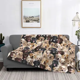 Blankets Labrador Cute Dog Blanket Flannel Spring Autumn Merry Christmas Portable Soft Throw for Bed Office Rug Piece 221130