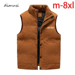 Mens Vests Dimusi Jacket Sleeveless 겨울 패션 남성 면화 두꺼운 코트 캐주얼 코듀로이 양복 조끼 의류 221130