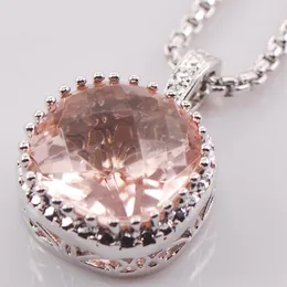 Pendant Necklaces Morganite 925 Sterling Silver Fashion Jewelry TE440