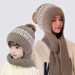 Beanie hatt vinter hatt hattar för kvinnor passar halsduk förälder barn vuxna stickade skidmask bonnet stor storlek