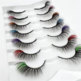 Cat Eye Eyelashes Natural Fluffy Colored Full Strip Lashes Extension Wispy 3D Effect Volym mjuk ögonfrans för dagligen