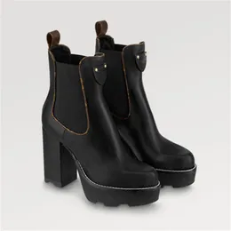 Beaubourg Ankle Boot Womens 가죽 플랫폼 Ankles 부츠 레이디 패션 하이 힐 부티