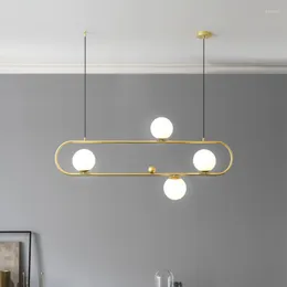 Pendantlampor Modern LED/E27/Metal Restaurant Magic Bean Molecular Chandelier Nordic Ball Light Dining Table Room Bar Oval Strip