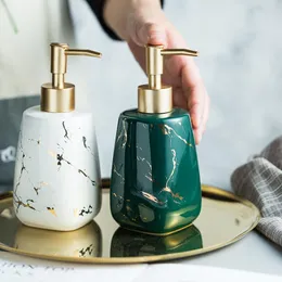 Bath Accessory Set Creative Luxury Nordic GodenTexture Marble Ceramic Bathroom Lotion Bottles INS Decoration Accessories Shampoo Dispenser