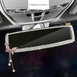 Lyxig blank bil bakre spegel täcker auto fodral speglar dekoration bling tillbehör för kvinna