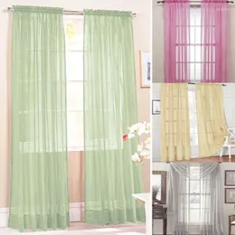 Curtain Modern Simple Solid Color Tulle Curtains Transparent Panel Window Sheer For Living Room Bedroom Multi-color