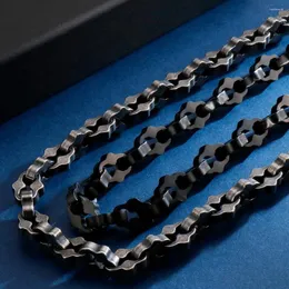 Catene larghe 11 mm 63 cm di collane a catena in acciaio inossidabile oro nero lungo per uomini con chiusura a bilanciere hiphop gioielli