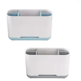 Storage Boxes Bathroom Toothbrush Box Dry And Ventilated Non-Slip Design For Toothpaste Floss Razor Cleasing Milk Comb