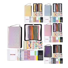 Equipamento de exibi￧￣o de publicidade A6 Glitter Hand Bag Bag Loose Leaf Binder Notebook Interior Planeio de capa do livro de capa principal Supplies de artigos de papelaria 221130