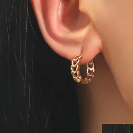 Hoop Huggie Fashion Jewelry Vintage Hoop Geometric Ear Buckle Metal Copper Love Hollow Out Circle Earrings Drop Delivery Dh1Kc