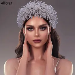 Lüks İnciler Kristaller Gelin Başlıkları Baş Bandı Altın Gümüş Taç ve Tiaras Headdress Düğün Pageant Büyük Rhinestone Kadın Saç Aksesuarları Takı Cl1520