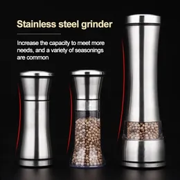 Mills Salt and Pepper Grain Mill Shakers Stainless Steel Metal Food Grinder Pulverizer Spice Jar Condiment Container Kitchen Tools 221130