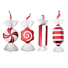 Christmas Decorations 32cm Large Candy Pendant Wedding Red And White Painted Xmas Pendants Party