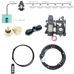 Opryskiwacze Misting System chłodzenia z zestawem filtra pompy 20 stóp 60 stóp linia mosiężna dysza 5 l min dla Outooor Patio Ganchard 221129