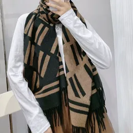 Designerowie marki damskiej litera duża szal ciepło zagęszczony wełniany kaszmirowy szalik moda moda Paris Design męskie