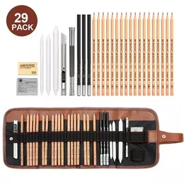 Fountain Pens 29Pcs Sketch Charcoal Pencils Set Art Tools Professional Graphite Pencil Drawing Smooth Writing Art Class Painting Pencil Kit 221130