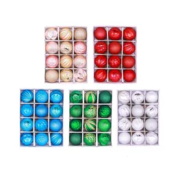 Noel Süslemeleri Toptan 8cm-26cm Kırmızı lacivert Ball Moda Süsü Çok Renkli Çam Ağacı 12pcs-24pcs/Llot 221130