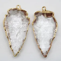 Anh￤nger Halsketten Gro￟handel hochwertige Naturstein wei￟e Kristallpfeil goldene Seitenzauber Anh￤nger f￼r Schmuckmarkierungszubeh￶r