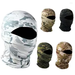 Berets Camouflage Tactical Balaclava Full Face Mask Hiking Cycling Army Military Head Cover Hunting Cap Winter Neck Warmer