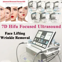 7D Hifu Ultrasound Device Pijnloze huidtillende schoonheidsmachine Hifu Body Slankapparatuur Face lift Hek Rimpel Verwijdering CE goedgekeurd