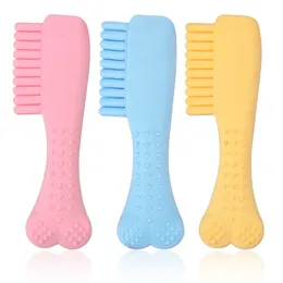 TPR Foam Bone Comb Dog Chew Toys Non-toxic Rubber Kitten Toys Small Dogs Tooth Cleaning Interactive Game Pet Supplies MJ1195
