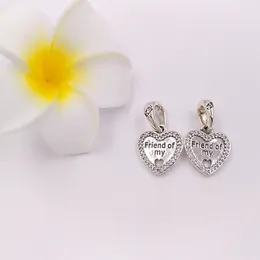 925 Sterling Silver Beads Hearts Of Friendship Ciondolo Charm Charms Fit European Pandora Style Jewelry Bracciali Collana 792147CZ AnnaJewel