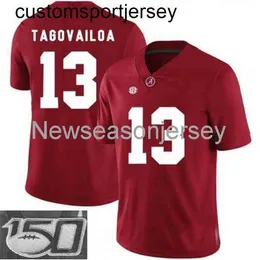 Stitched Alabama Crimson Tide #13 Tua Tagovailoa Red NCAA 150th Jersey Custom any name number XS-5XL 6XL