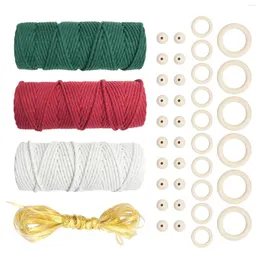 Decorações de Natal Cordão de algodão natural Twisted Cordão de 3 mm Macrame cordão cordão Diy Craft Knitting Wedding Apacto